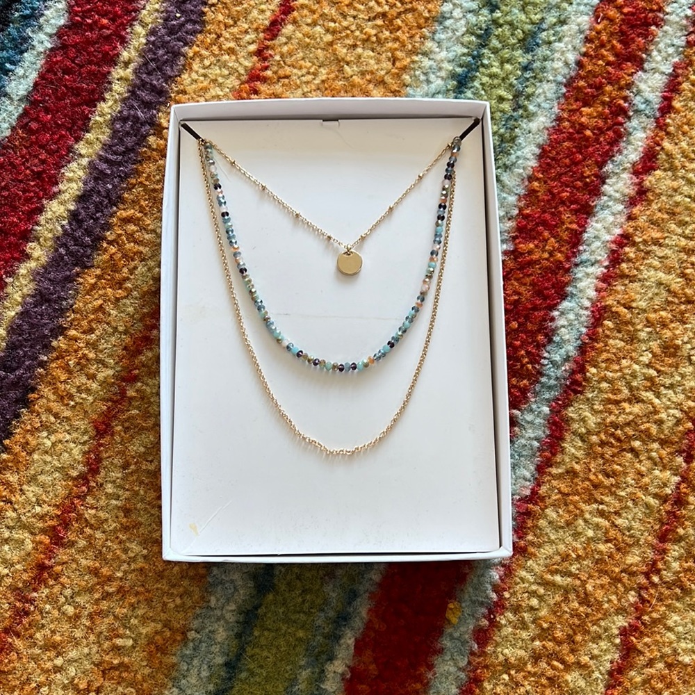 Bancroft triple layer bead necklace